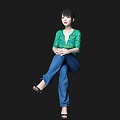 Temperament beauty model woman secretary secretary guide jewelry clerk 3d model