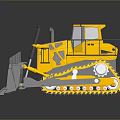 Yellow Utility Bulldozer Featuring Large Front Blade Crawler Tracks And Operator Cabin 3d model