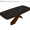 Modern Dining Table End Scene Table Marble 3d model