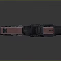 Red And Black Tactical Pistol With Red Dot Sight And Flashlight On Dark Reflective Surface
