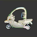 White Electric Compact Motorcycle With Enclosed Front Single Seat Modern Design 3d model