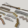 Various Bridge Architectural Designs With Different Structural Types And 3d model