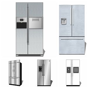 Modern refrigerator combination 3d model