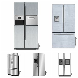 Modern refrigerator combination 3d model