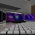 Technology Empowers Future Better Life Intelligent New Era Event Venue With Screens And White Seats
