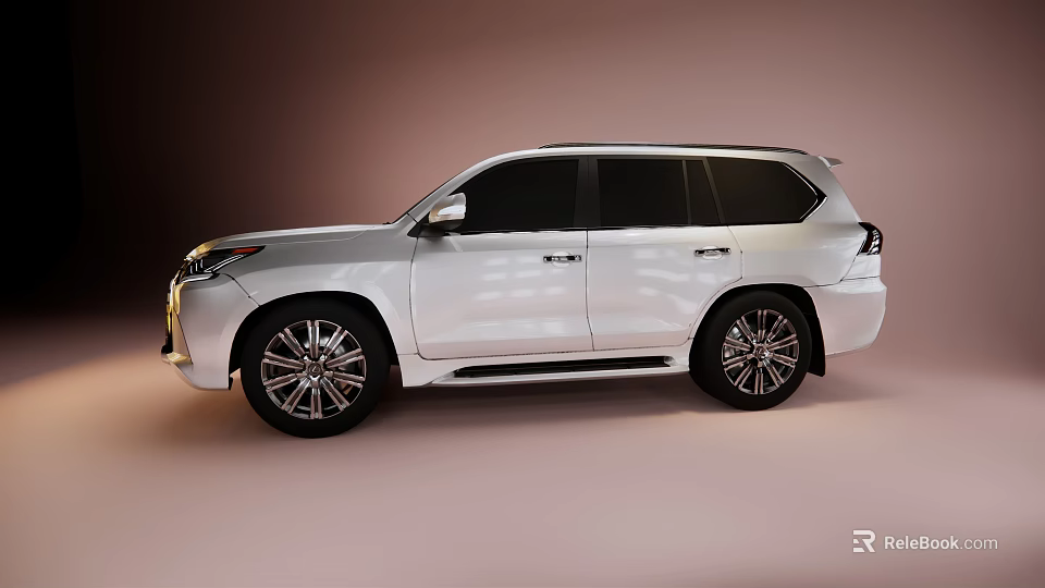 White SUV Modern Exterior Design With Sleek Body And Alloy Wheels In Side View 3d model 