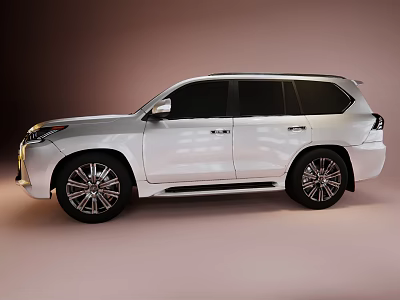 White SUV Modern Exterior Design With Sleek Body And Alloy Wheels In Side View 3d model