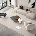 Modern sofa coffee table combination 3d model