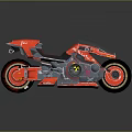 Futuristic Red And Black Motorcycle With Sleek Design And Red Rims