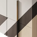 Modern Wardrobe Interior Design With Wooden And Light Colored Panels And Metal Handles
