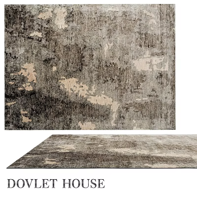 Square Area Rug With Vintage Distressed Gray Beige Pattern For Modern Living Room 3d model