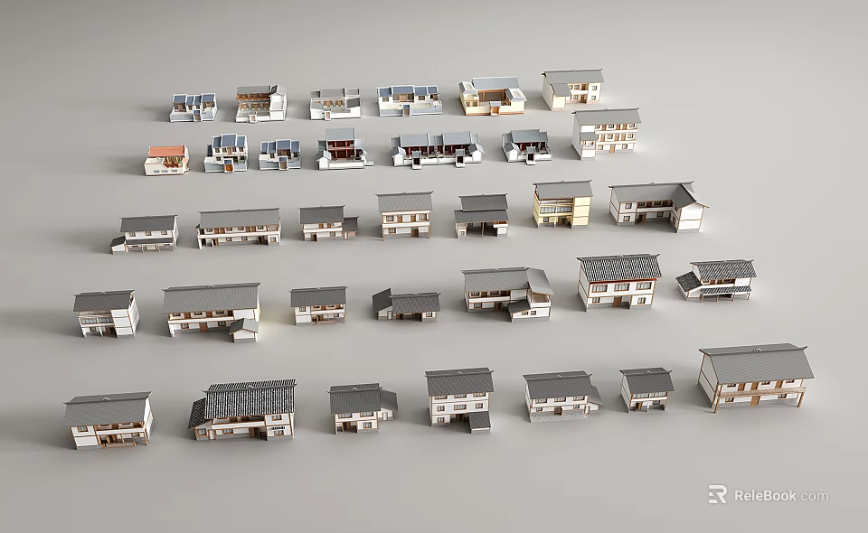 Residential Building Models with Various Styles and Different Architectural Designs 3d model
