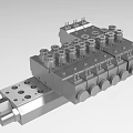 Industrial Hydraulic Manifold Valve Block With Multiple Cylinders And Metal Construction