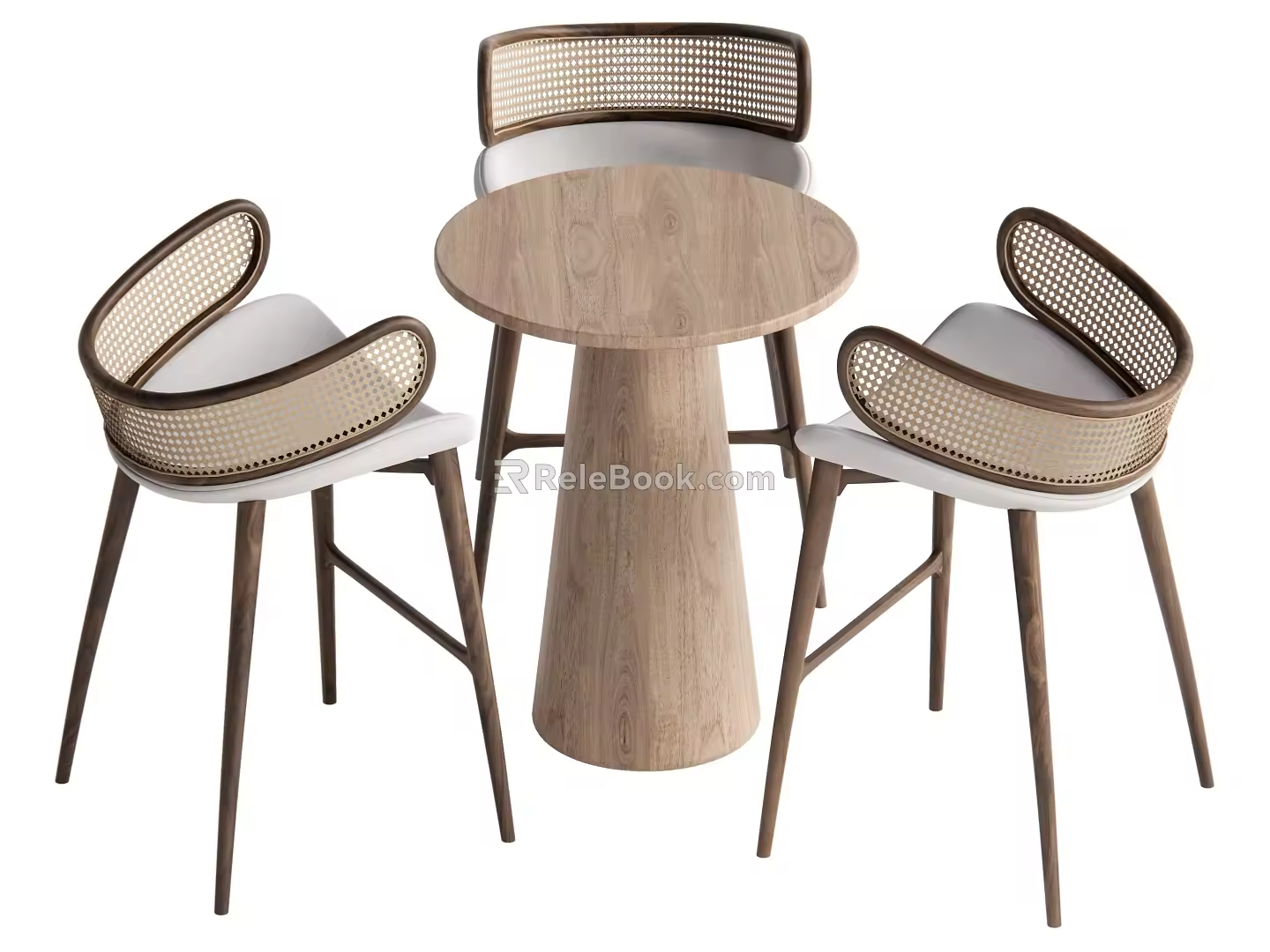 Modern Rattan Casual Table and Chair Combination 3d model
