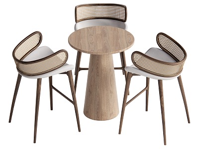 Modern Rattan Casual Table and Chair Combination model