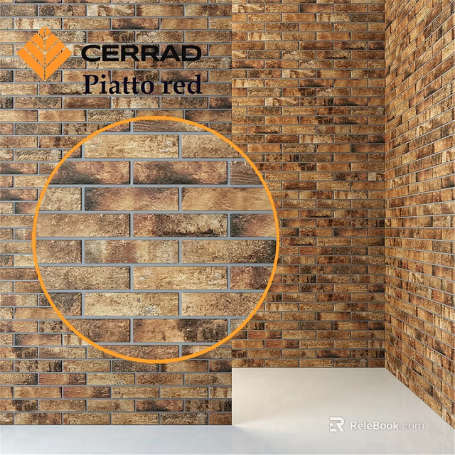 Cemento Piattto Red Brick Wall Components With Textured Design 3d model 