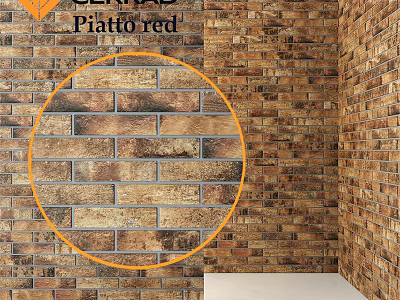 Cemento Piattto Red Brick Wall Components With Textured Design 3d model