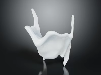 Anatomical Organ And Hair Structure Model With White Textured Surface Detail Design 3d model