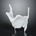 Anatomical Organ And Hair Structure Model With White Textured Surface Detail Design