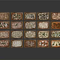 Various Types of Delicious Pizzas with Different Toppings Arranged on Wooden Trays