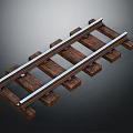 Railway Track Structure With Wooden Sleepers And Metal Rails