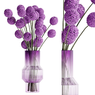 Modern bouquet vase floral art 3d model