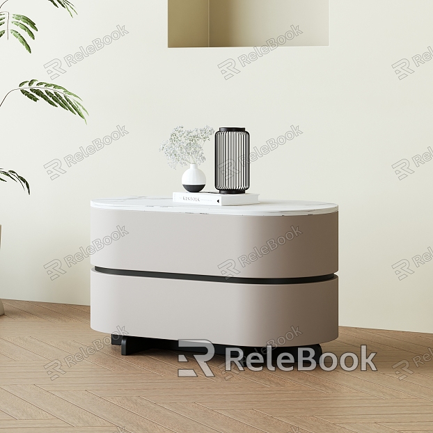 Cream bedside cabinet model