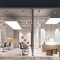 Modern Beauty Salon Open Space With Hair Styling Chairs Mirrors And Reception Desk