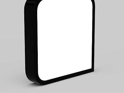 Modern Square Ceiling Light With Black Frame And White Panel 3d model