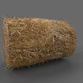 Plant Painting Showcasing Detailed Natural Straw Bale With Textured Surface