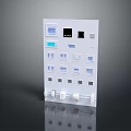 White Control Panel With Various Buttons Screens And Bottom Switches 3d model