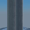 Modern Architectural Column With Intricate Geometric Patterns Against Blue Sky 3d model