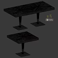 Set of Two Modern Black Tables With Textured Surface And Unique Gold Accent Legs