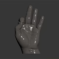 Artistic Bronze Hand Sculpture Displaying Peace Sign Gesture With Glossy Surface