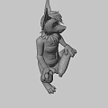 Anthropomorphic Wolf Game Character With Pointed Ears Yellow Eyes And Muscular Green Body