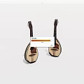 Two Traditional Handcrafted Wooden Lutes Showcasing Classic Design and Intricate Details