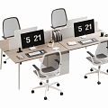 Modern Office Desk and Chair Staff Station Computer Desk and Chair 3d model