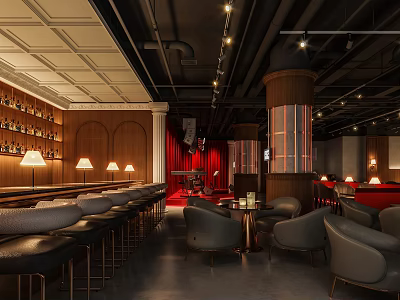 Clear bar modern retro bar bar bar water 3d model