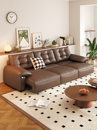 Modern Multiplayer Sofa Coffee Table Combination 3d model