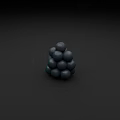 Two Bunches of Deep Blue Round Fresh Blueberries on Dark Background