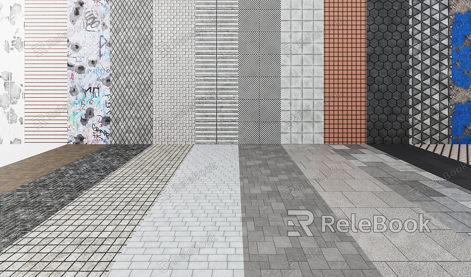 Outdoor wall tiles and floor tiles model