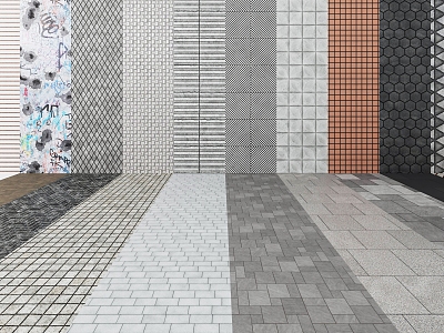 Outdoor wall tiles and floor tiles model