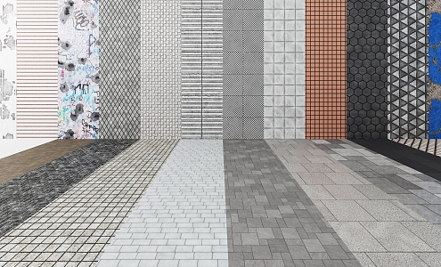 Outdoor wall tiles and floor tiles 3d model