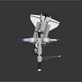 Space Mission Equipment Showcasing Space Shuttle Docked With Modular Space Station And Solar Panels