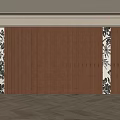Elegant Interior Wall Design With Brown Wooden Panels And Floral Accents