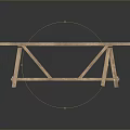 Light Wood Dining Table With Natural Grain Simple Design Cross Legs Smooth Top