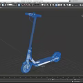 Modern Electric Scooter With White Frame Gray Handlebar And Red Brake Line