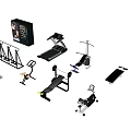 Essential Home Gym Sports Equipment Treadmill Strength Machines And Exercise Mat