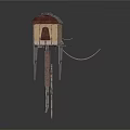 Small Wooden House With Slanted Roof Wooden Planks And Supporting Stilts