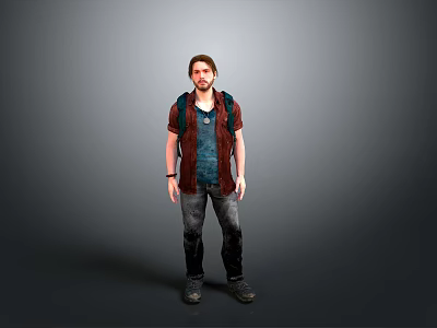 Stylish And Comfortable Everyday Casual Lifestyle Items Including Backpack Shirt T Shirt Jeans And Shoes 3d model